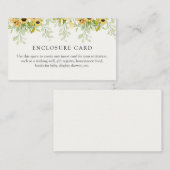 Sonnenblumenduschkarte Begleitkarte (Vorne/Hinten)