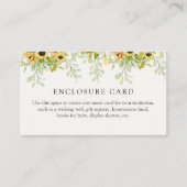 Sonnenblumenduschkarte Begleitkarte (Vorderseite)