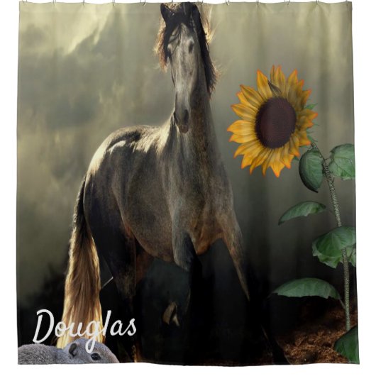 Sonnenblumenduschvorhang Duschvorhang (Vorderseite)