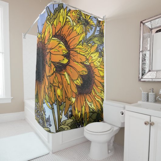 Sonnenblumenduschvorhang Duschvorhang (Beispiel)