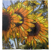 Sonnenblumenduschvorhang Duschvorhang (Vorderseite)