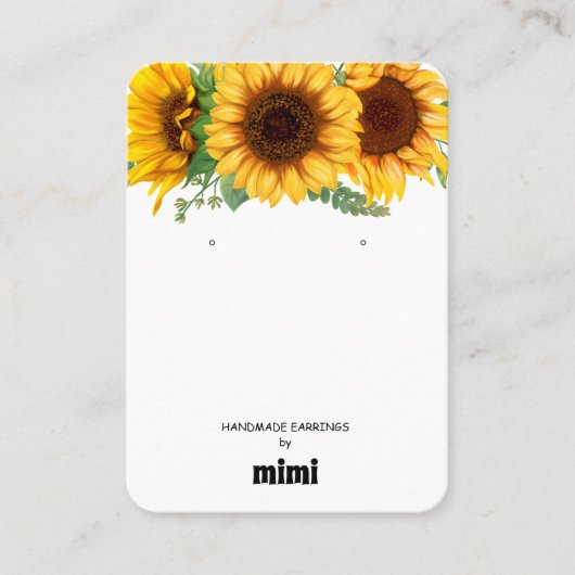 SonnenblumenEarring Display Business Card Visitenkarte (Vorderseite)