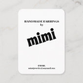 SonnenblumenEarring Display Business Card Visitenkarte (Rückseite)