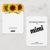 SonnenblumenEarring Display Business Card Visitenkarte (Vorne/Hinten)