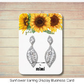 SonnenblumenEarring Display Business Card Visitenkarte
