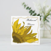 Sonnenblumenecke Hochzeitsessen Probe Einladung (Stehend Vorderseite)