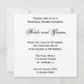 Sonnenblumenecke Hochzeitsessen Probe Einladung (Rückseite)