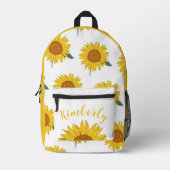 Sonnenblumeneigenschaft Bedruckter Rucksack (Vorderseite)