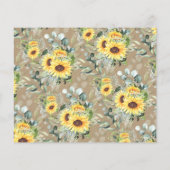 Sonnenblumenempfehlung für Happy Couple Duschkarte Flyer (Hinten)