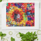 Sonnenblumenexplosion Teetuch Geschirrtuch (Gefaltet)