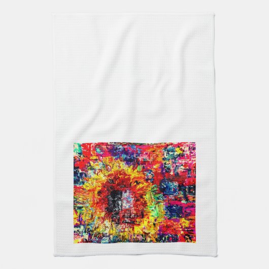 Sonnenblumenexplosion Teetuch Geschirrtuch (Vertikal)