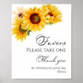 Sonnenblumenfall Blumenstürze Brautparty Favoriten Poster (Vorne)