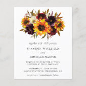 Sonnenblumenfall Blumenzwiebelpreis Einladung (Vorderseite)