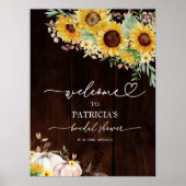Sonnenblumenfall-Brautparty Begrüßungszeichen Poster (Vorne)