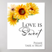 Sonnenblumenfall Brautparty Liebe ist süßes Zeiche Poster (Vorne)