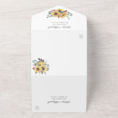 Sonnenblumenfall Eukalyptus Botanische Hochzeit All In One Einladung (Außenbereich)