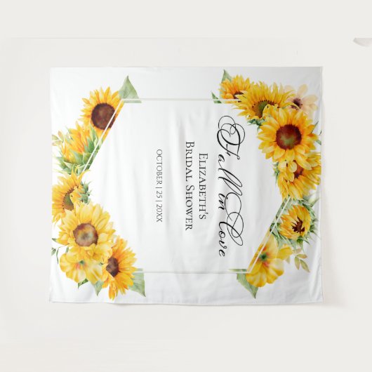 Sonnenblumenfall in Liebe Brautparty Hintergrund Wandteppich (Vorderseite (Horizontal))