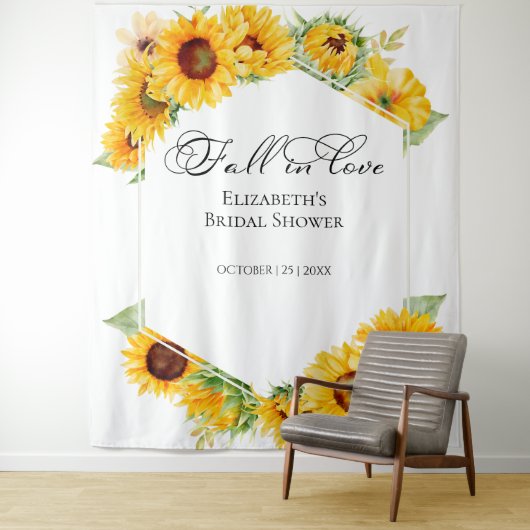 Sonnenblumenfall in Liebe Brautparty Hintergrund Wandteppich (Beispiel)