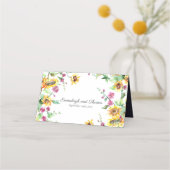 Sonnenblumenfall Wasserfarbe Florals Hochzeit Platzkarte (Rückseite)