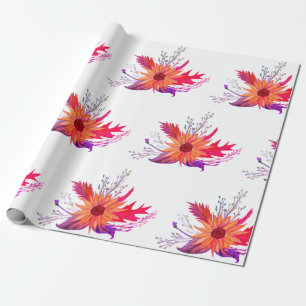 Sonnenblumenfallen Zeichnend Wrapping Paper Geschenkpapier