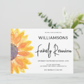 Sonnenblumenfamilie Wiedersehen Einladung (Stehend Vorderseite)