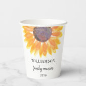 Sonnenblumenfamilie Wiedersehen Pappbecher (Rückseite)