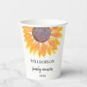 Sonnenblumenfamilie Wiedersehen Pappbecher (Vorderseite)