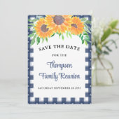 Sonnenblumenfamilie Wiedersehen Save The Date (Stehend Vorderseite)
