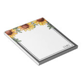 Sonnenblumenfarbe Mit Monogramm Notizblock (angewinkelt)