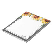 Sonnenblumenfarbe Mit Monogramm Notizblock (Rotiert)