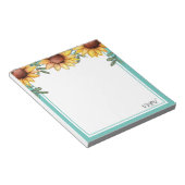 Sonnenblumenfarbe Mit Monogramm Notizblock (angewinkelt)