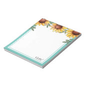 Sonnenblumenfarbe Mit Monogramm Notizblock (Rotiert)