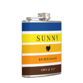 Sonnenblumenfarben Personalisierte Bridesmaid-Flas Flachmann (Rechts)