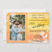 Sonnenblumenfarbenes Foto - Streifen nach Hochzeit Einladung (Vorderseite)