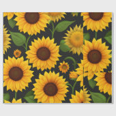 Sonnenblumenfarm 3D Isometrisches Muster Geschenkpapier (Flach)