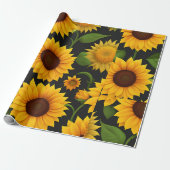 Sonnenblumenfarm 3D Isometrisches Muster Geschenkpapier (Ungerollt)