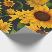 Sonnenblumenfarm 3D Isometrisches Muster Geschenkpapier (Ecke)