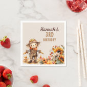 Sonnenblumenfarm Scarecrow Geburtstag Serviette (Beispiel)