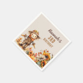 Sonnenblumenfarm Scarecrow Geburtstag Serviette (Ecke)
