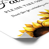 Sonnenblumenfavoriten Schild Weißes Gelbes Poster (Ecke)