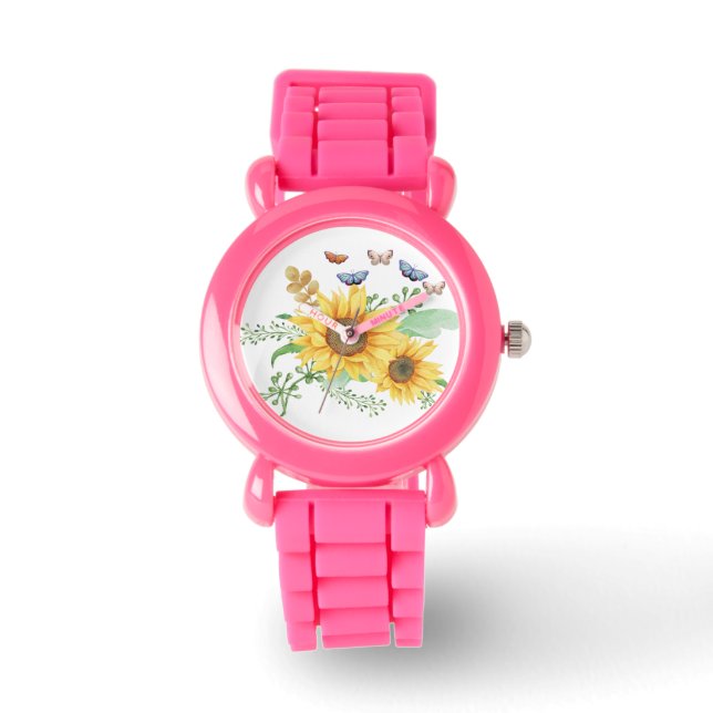 Sonnenblumenfeder Armbanduhr (Vorderseite)