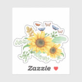 Sonnenblumenfeder Aufkleber (Blatt)