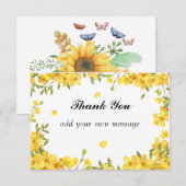 Sonnenblumenfeder dank Karte (Vorne/Hinten)