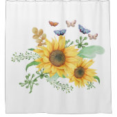 Sonnenblumenfeder Duschvorhang (Vorderseite)