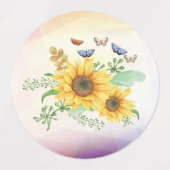 Sonnenblumenfeder Etiketten (Design 1)