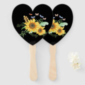 Sonnenblumenfeder Fächer (Vorne und Hinten)