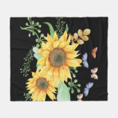Sonnenblumenfeder Fleecedecke (Vorderseite (Horizontal))