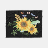 Sonnenblumenfeder Fleecedecke (Vorderseite (Horizontal))