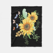 Sonnenblumenfeder Fleecedecke (Vorderseite)