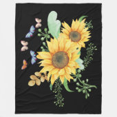 Sonnenblumenfeder Fleecedecke (Vorderseite)